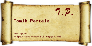 Tomik Pentele névjegykártya